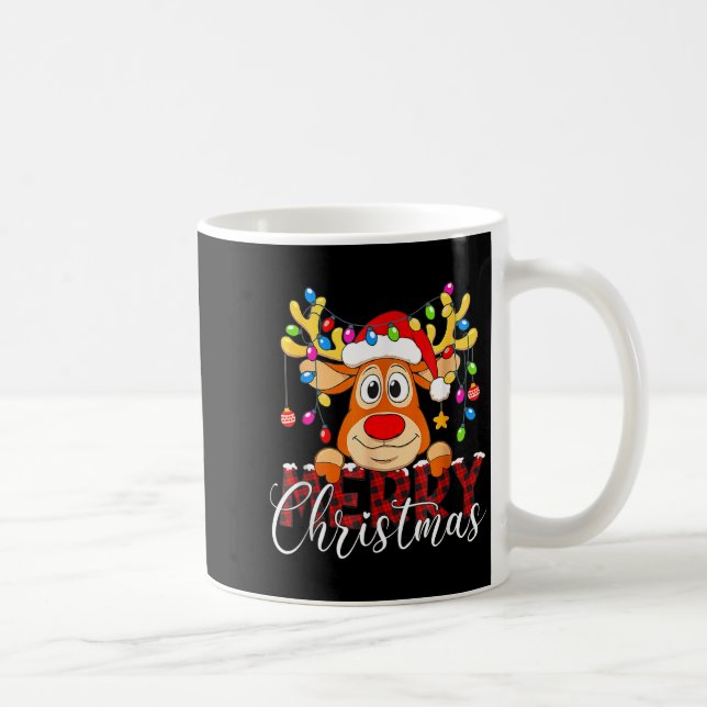 Merry Christmas Reindeer Xmas Family Pajamas Buffa Coffee Mug (Right)