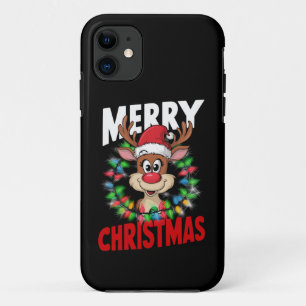 Merry Christmas Reindeer Xmas Holiday iPhone 11 Case