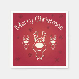 Merry Christmas Reindeers Napkin