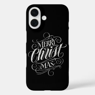 Merry Christmas Religious Chalkboard Lettering Cas iPhone 16 Case