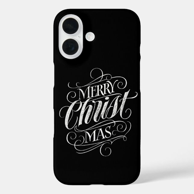 Merry Christmas Religious Chalkboard Lettering Cas Case-Mate iPhone Case (Back)