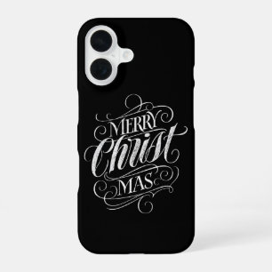 Merry Christmas Religious Chalkboard Lettering Cas iPhone 16 Case