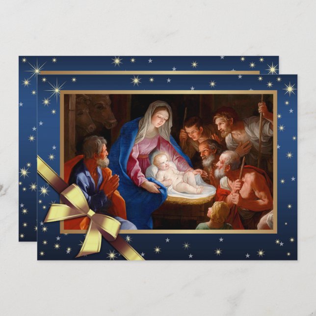 Merry Christmas.Religious Fine Art Christmas Cards (Front/Back)