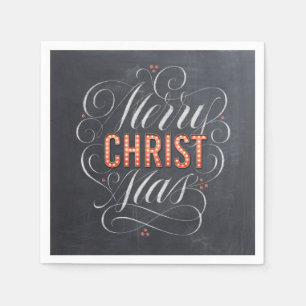 Merry CHRISTmas Religious Marquee Chalkboard Chalk Napkin