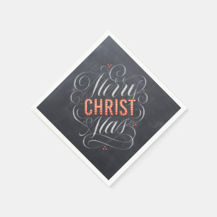 Merry CHRISTmas Religious Marquee Chalkboard Chalk Napkin
