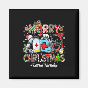 Merry Christmas Retired Nurse Life Men Women Xmas Magnet