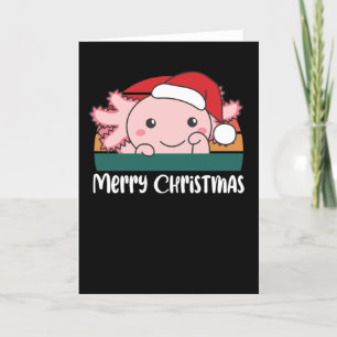 Merry Christmas Retro Axolotl Christmas Holiday Card