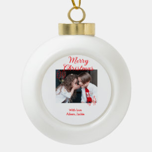 Merry Christmas retro Christmas tree kids photo na Ceramic Ball Christmas Ornament