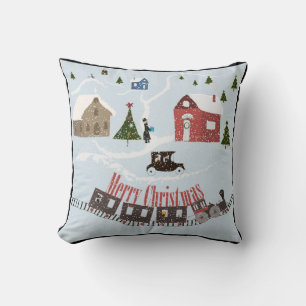 Merry Christmas , retro Cushion