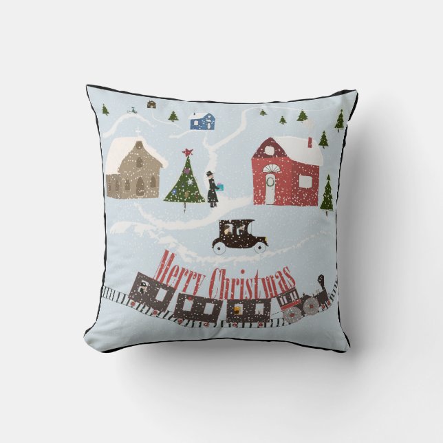 Merry Christmas , retro Cushion (Front)
