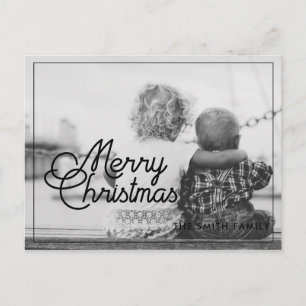 Merry Christmas retro family photo Postcard