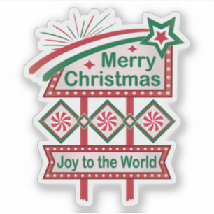 Merry Christmas Retro Marquee – Joy to the World