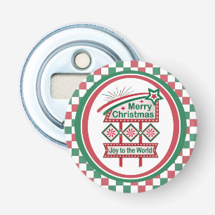 Merry Christmas Retro Marquee – Joy to the World Bottle Opener
