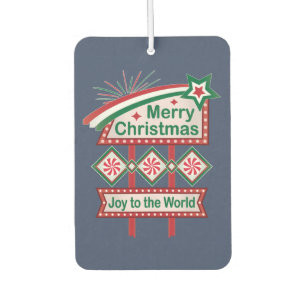 Merry Christmas Retro Marquee – Joy to the World Car Air Freshener