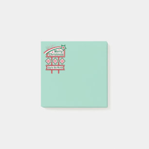Merry Christmas Retro Marquee – Joy to the World Post-it Notes