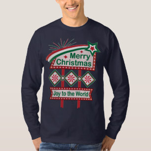 Merry Christmas Retro Marquee – Joy to the World T-Shirt