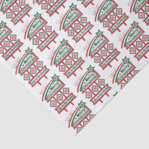 Merry Christmas Retro Marquee – Joy to the World Tissue Paper