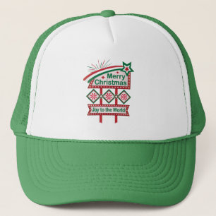 Merry Christmas Retro Marquee – Joy to the World Trucker Hat