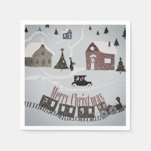 Merry Christmas , retro Napkin