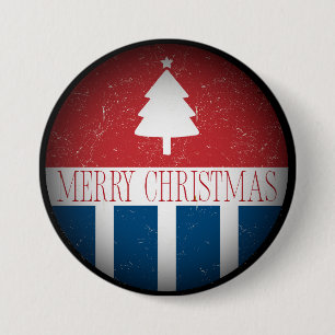 Merry Christmas Retro Patriotic 7.5 Cm Round Badge