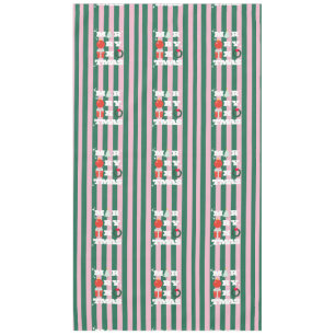 Merry Christmas Retro Preppy Holiday Art Tablecloth