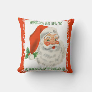 Merry Christmas Retro Santa Claus Cushion