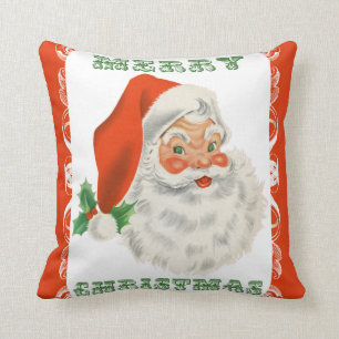 Merry Christmas Retro Santa Claus Cushion