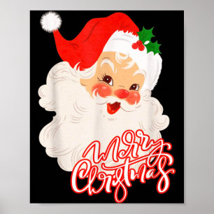 Merry Christmas Retro Santa Claus Vintage Retro Xm Poster
