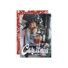 Merry Christmas Retro Script Typography Photo