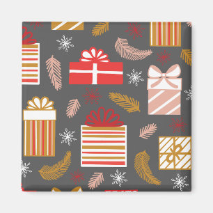 Merry Christmas Retro Stars Holiday Magnet