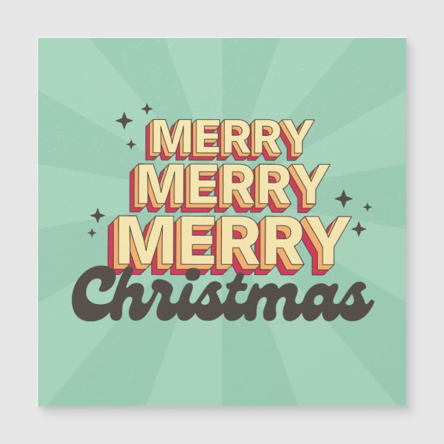 Merry Christmas retro style groovy text  (Front)