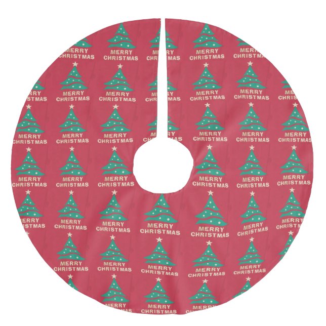 Merry Christmas Retro Tree Skirt (Front)