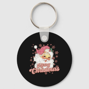 Merry Christmas Retro Tygraphy Santa Nk Hat T Shir Key Ring