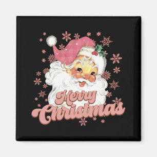 Merry Christmas Retro Tygraphy Santa Nk Hat T Shir Magnet
