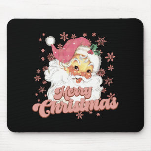 Merry Christmas Retro Tygraphy Santa Nk Hat T Shir Mouse Pad