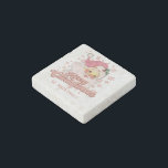 Merry Christmas Retro Typography Santa Claus Stone Magnet<br><div class="desc">Merry Christmas pink retro typography with a Santa Claus with a pink hat.</div>