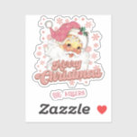Merry Christmas Retro Typography Santa Pink Hat<br><div class="desc">Merry Christmas pink retro typography with a santa claus with a pink hat.</div>