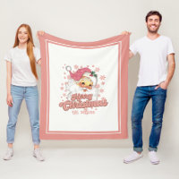 Merry Christmas Retro Typography Santa Pink Hat
