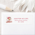 Merry Christmas Retro Typography Santa Pink Hat Return Address Label<br><div class="desc">Merry Christmas pink retro typography with a santa claus with a pink hat.</div>
