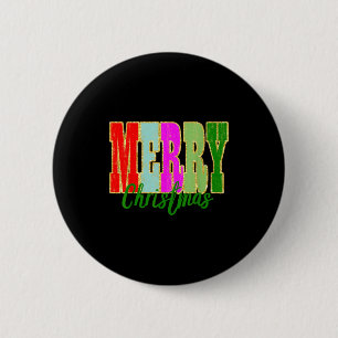 Merry Christmas Retro Vintage Xmas Holiday For Wom 6 Cm Round Badge