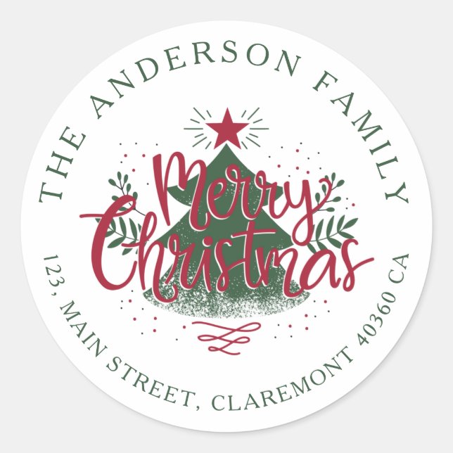 Merry Christmas return address label (Front)