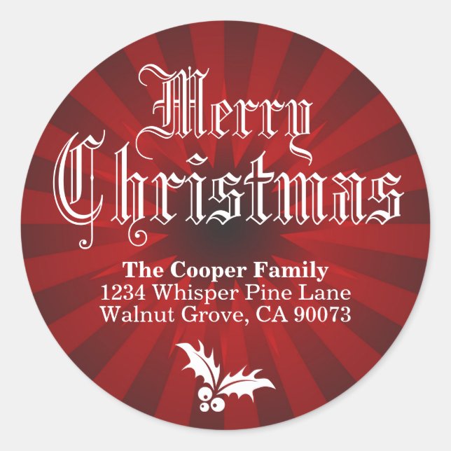 Merry Christmas Return Address Label (Front)