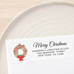 Merry Christmas Return Address  Label