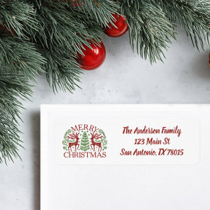 Merry Christmas Return Address Label