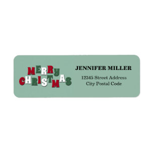 Merry Christmas Return Address Label