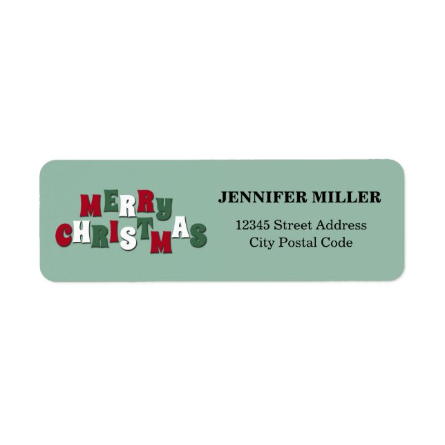 Merry Christmas Return Address Label (Front)