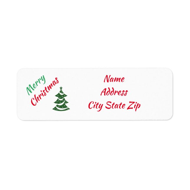 **MERRY CHRISTMAS** RETURN ADDRESS LABELS (Front)