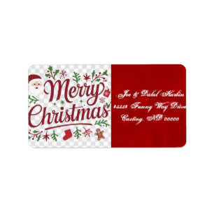 Merry Christmas Return Address Labels