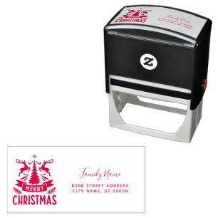 Merry Christmas Return Address Self-inking Stamp