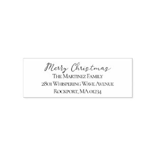 Merry Christmas Return Address Self-inking Stamp